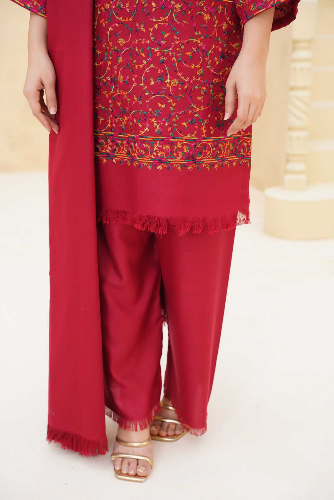 Gulaal 3PC Maroon