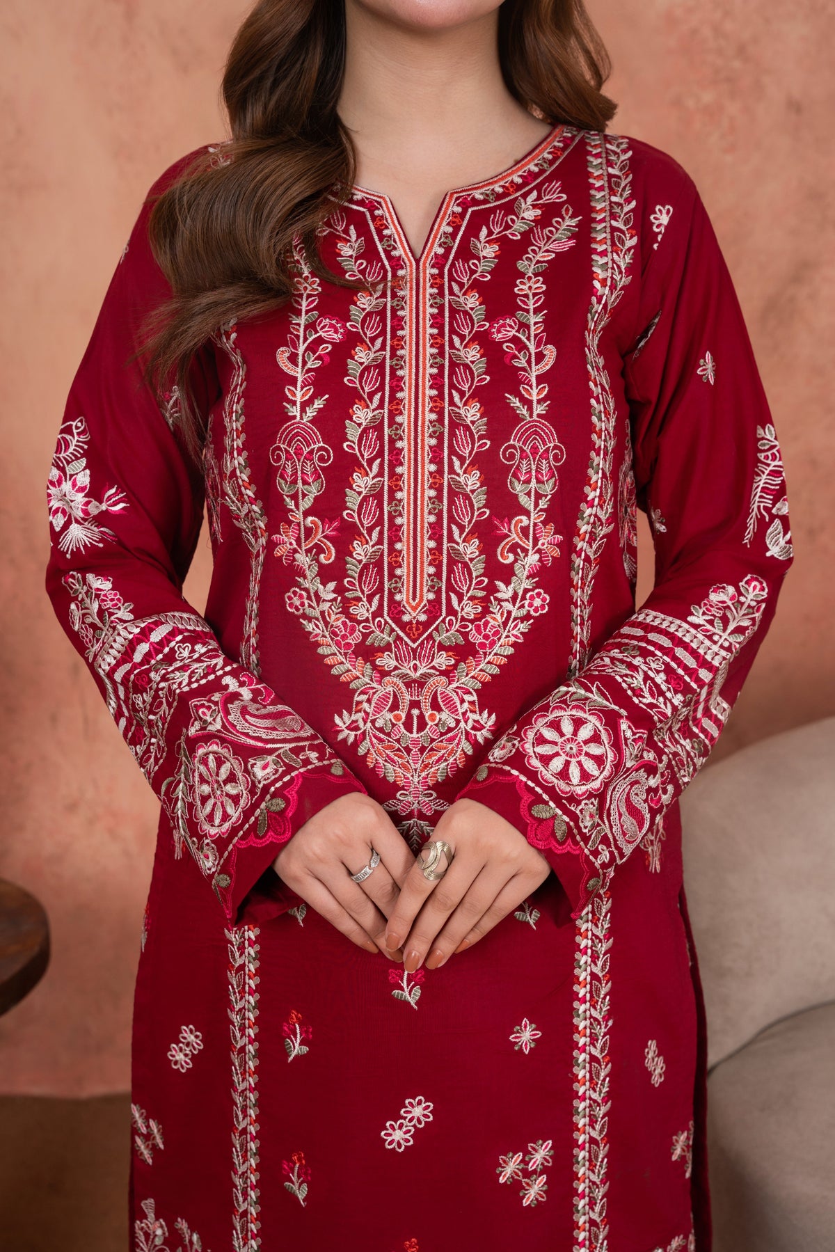 Burgundy Royale Festive-Embroidered 3pc