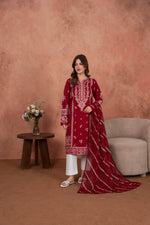 Burgundy Royale Festive-Embroidered 3pc