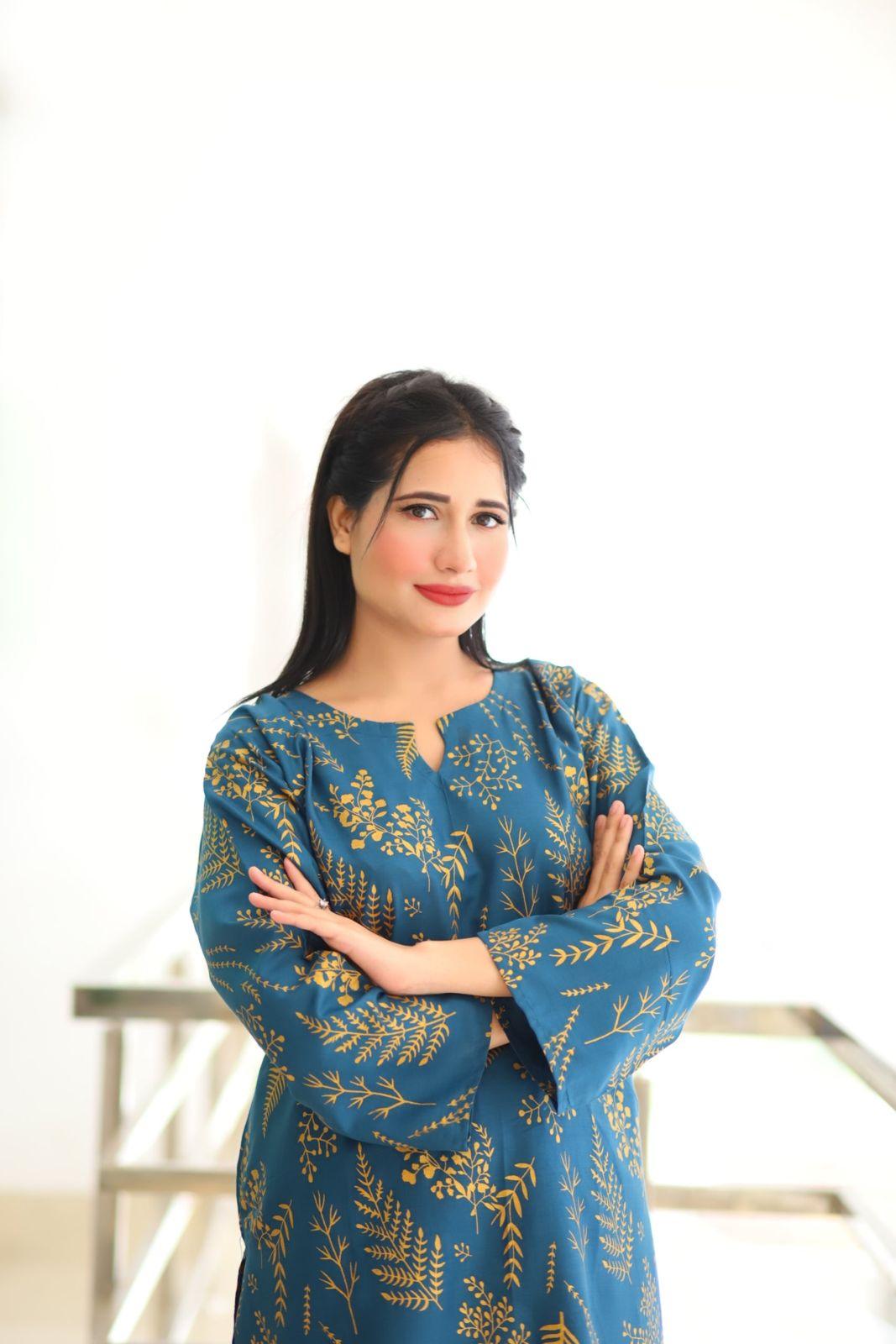 Floral Leaf Print 2Pcs Stitched