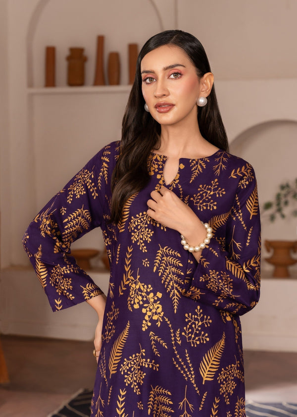 Floral Leaf Print 2Pcs Stitched