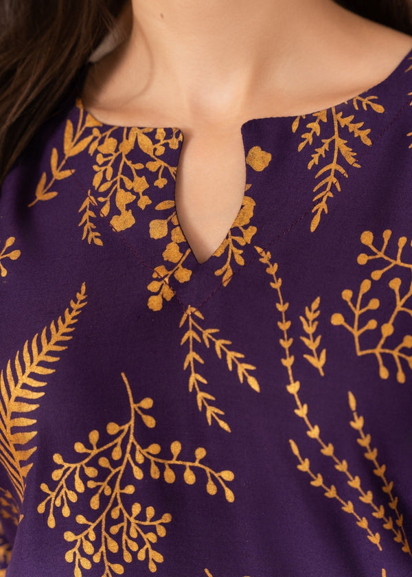 Floral Leaf Print 2Pcs Stitched