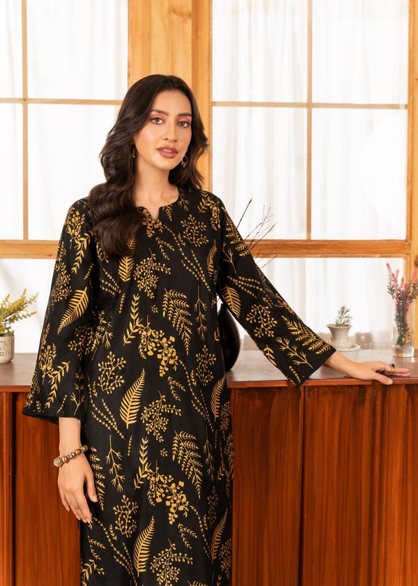 Floral Leaf Print 2Pcs Stitched