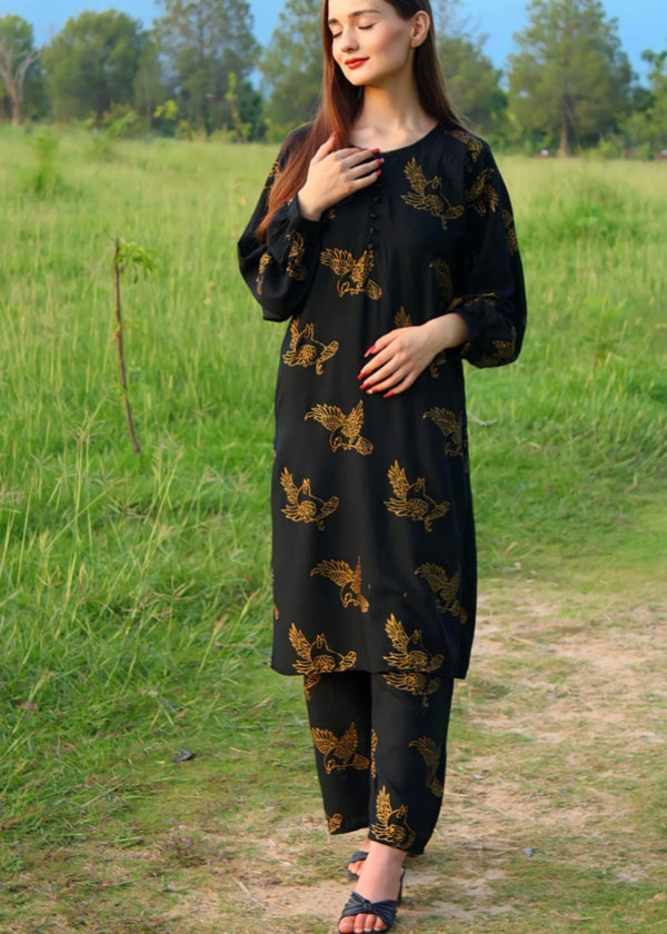 Sparrow 2Pcs Stitched