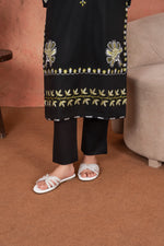 Midnight Zari Garden-Embroidered 3pc