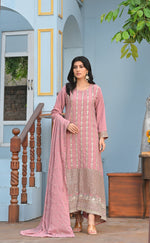 Embroidery Long Frock Stitched 3-pc