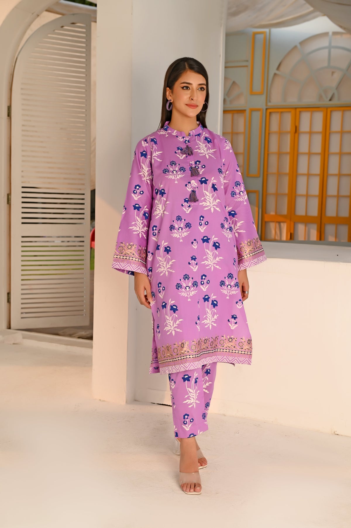 Royal OrchidPrinted Lawn Stitched 2PC