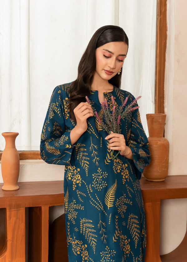 Floral Leaf Print 2Pcs Stitched