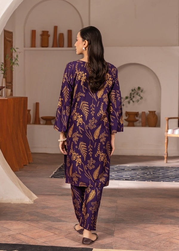 Floral Leaf Print 2Pcs Stitched