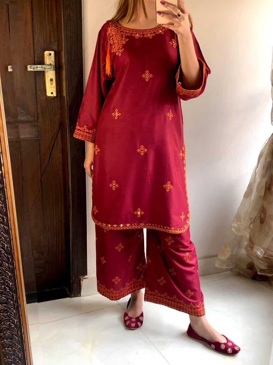 Desi Core Embroidery 2Pcs Stitched - zaibehoor