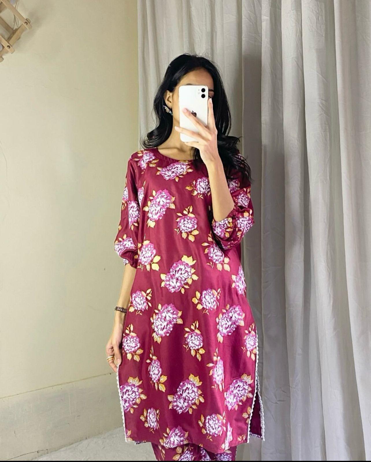 Flower Print 2Pcs Stitched - zaibehoor